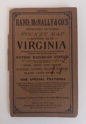 Rand, McNally & Co.'s Indexed County and Railroad Pocket Map and Shippers' Guide of Virginia Accompanied by a New and Original Compilation and Ready Reference Index, Showing in Detail the Entire Railroad System, The Express Company Doing Business over eac