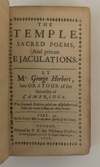 THE TEMPLE. SACRED POEMS, AND PRIVATE EJACULATIONS; [Bound with] THE SYNAGOGUE, OR, THE SHADOW OF THE TEMPLE. SACRED POEMS, AND PRIVATE EJACULATIONS