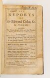 The Reports of Sir Edward Coke, Kt. In Verse