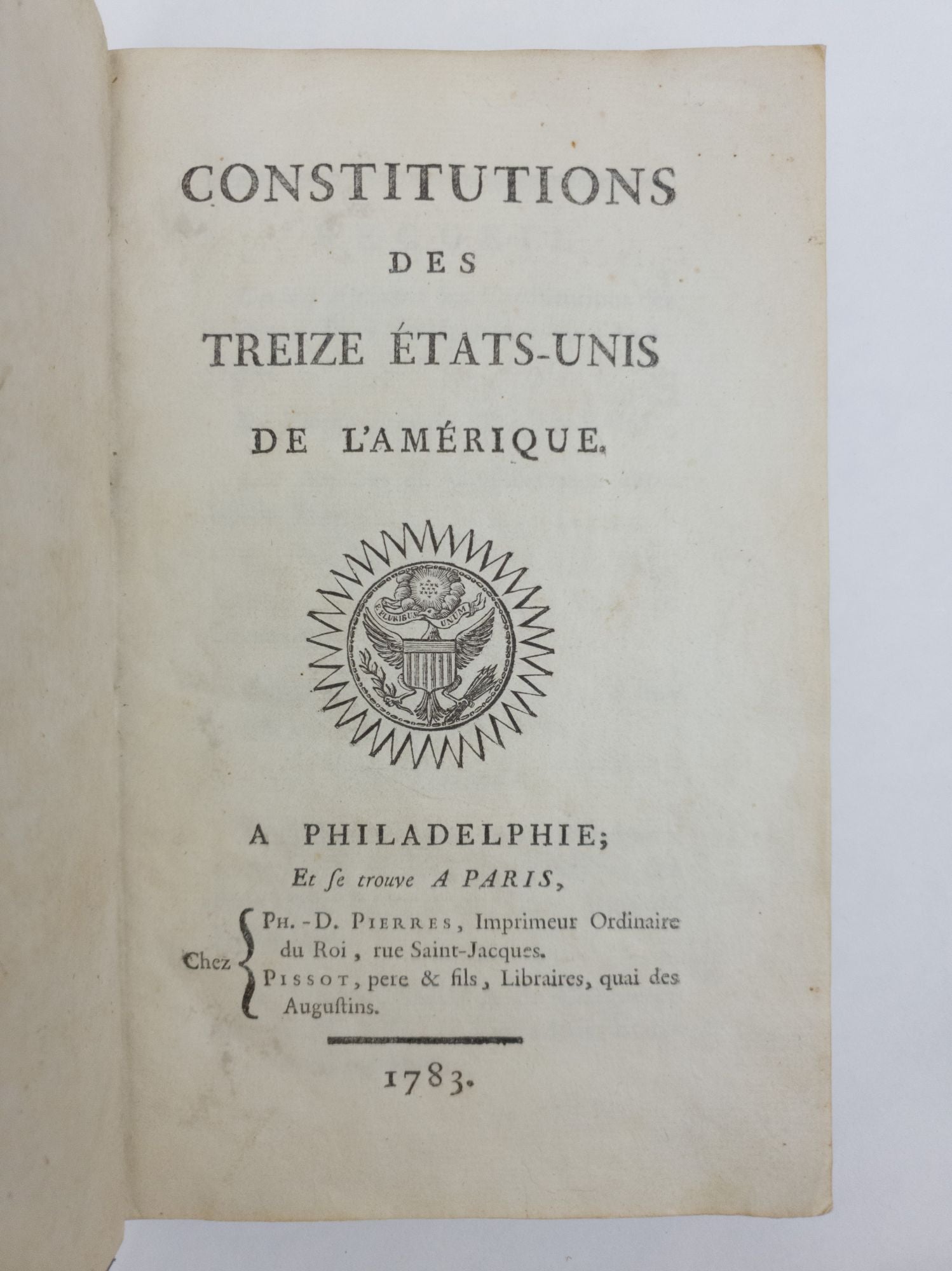 Product Image for CONSTITUTIONS DES TREIZE ETATS-UNIS DE L'AMÉRIQUE