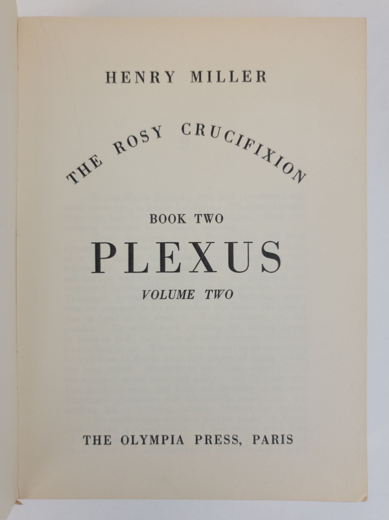 Product Image for PLEXUS: THE ROSY CRUCIFIXION, BOOK TWO [Two Volumes] [Inscribed to William Targ]