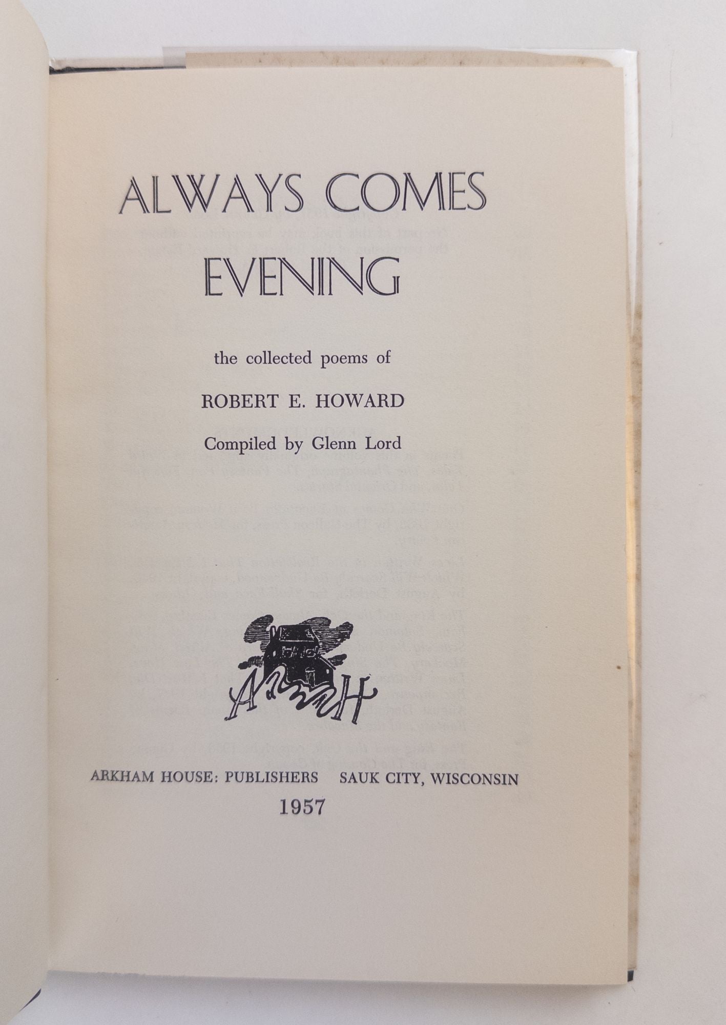 Product Image for ALWAYS COMES EVENING [Inscribed]