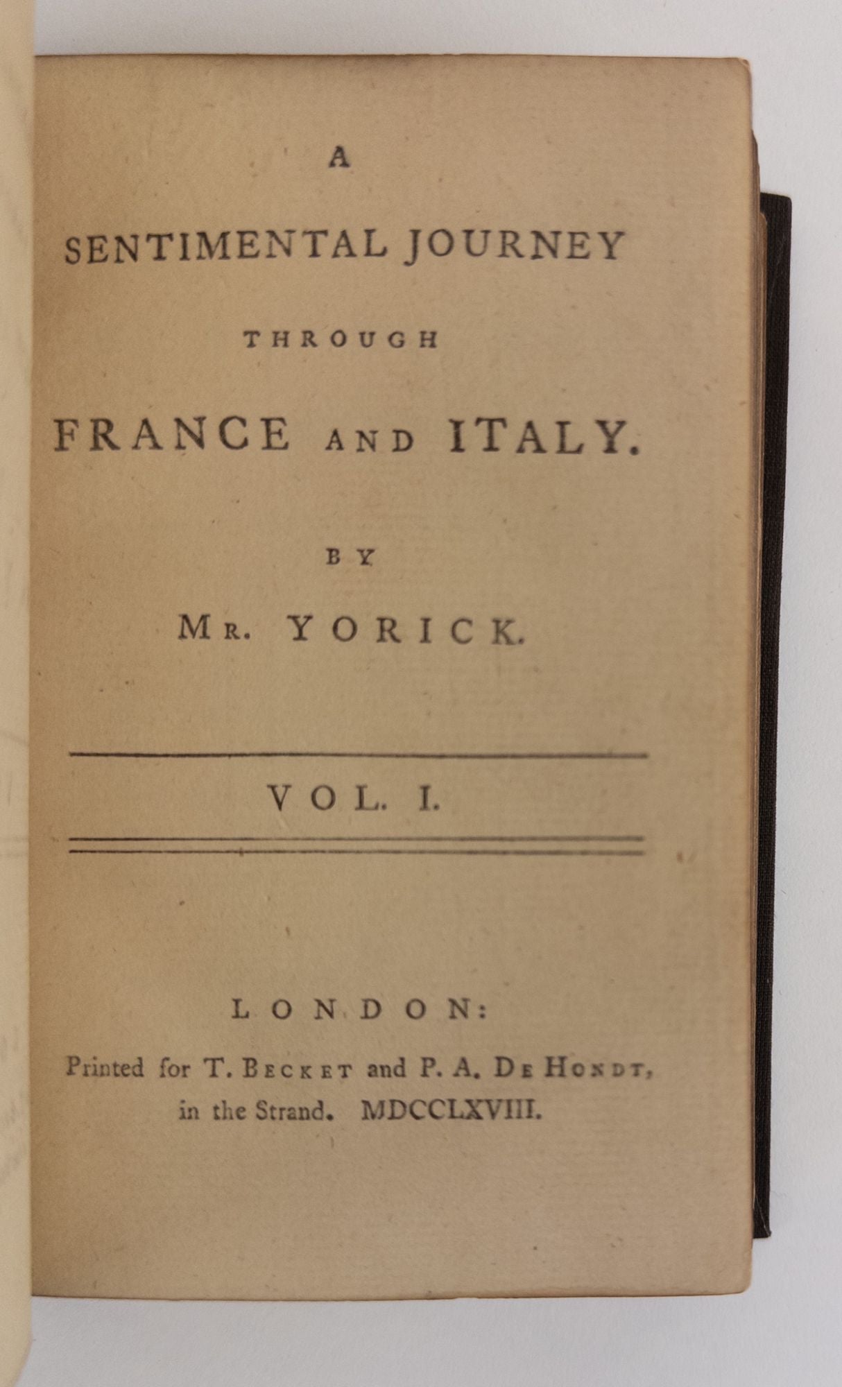 Product Image for A SENTIMENTAL JOURNEY THROUGH FRANCE AND ITALY. BY MR. YORICK. [Two Volumes]