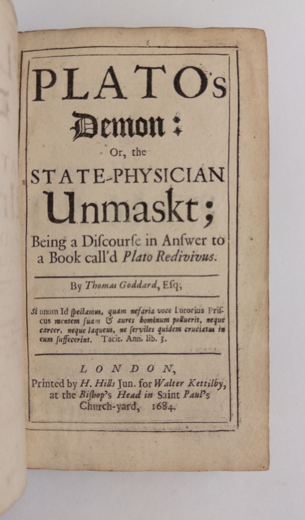 Product Image for Plato's Demon: or, The State Physician Unmaskt