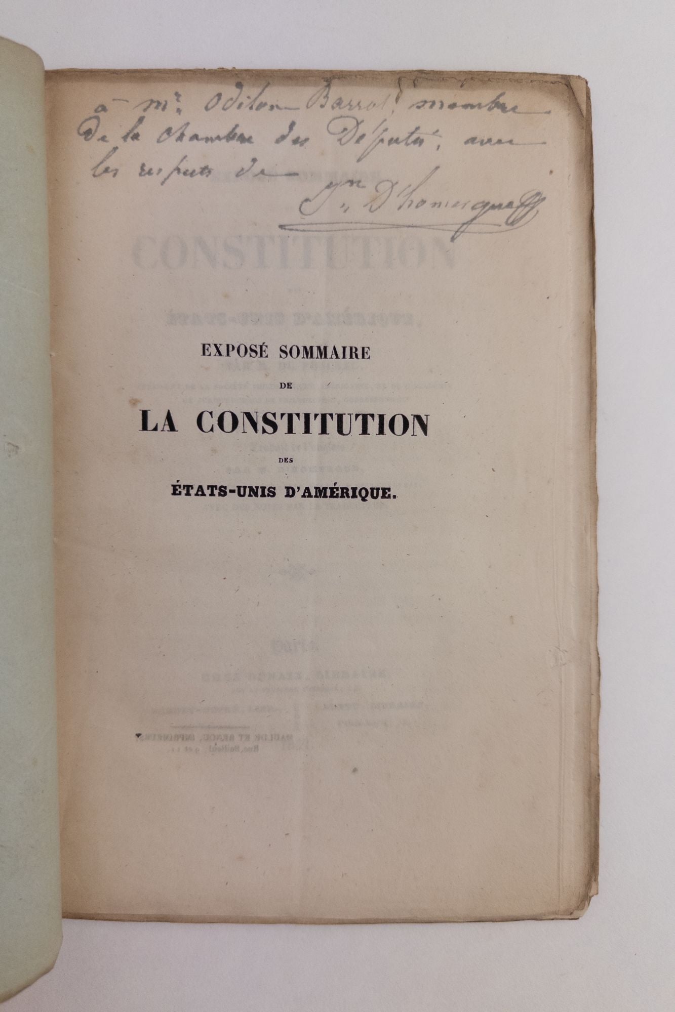 Product Image for EXPOSE SOMMAIRE DE LA CONSTITUTION DES ETATS-UNIS D'AMERIQUE