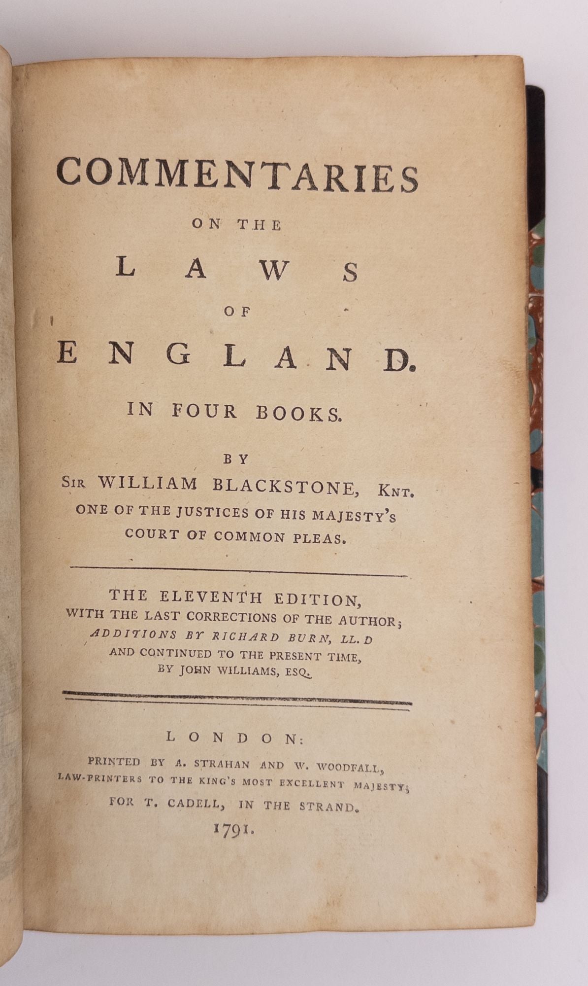 Product Image for COMMENTARIES ON THE LAWS OF ENGLAND. IN FOUR BOOKS [Four Volumes]