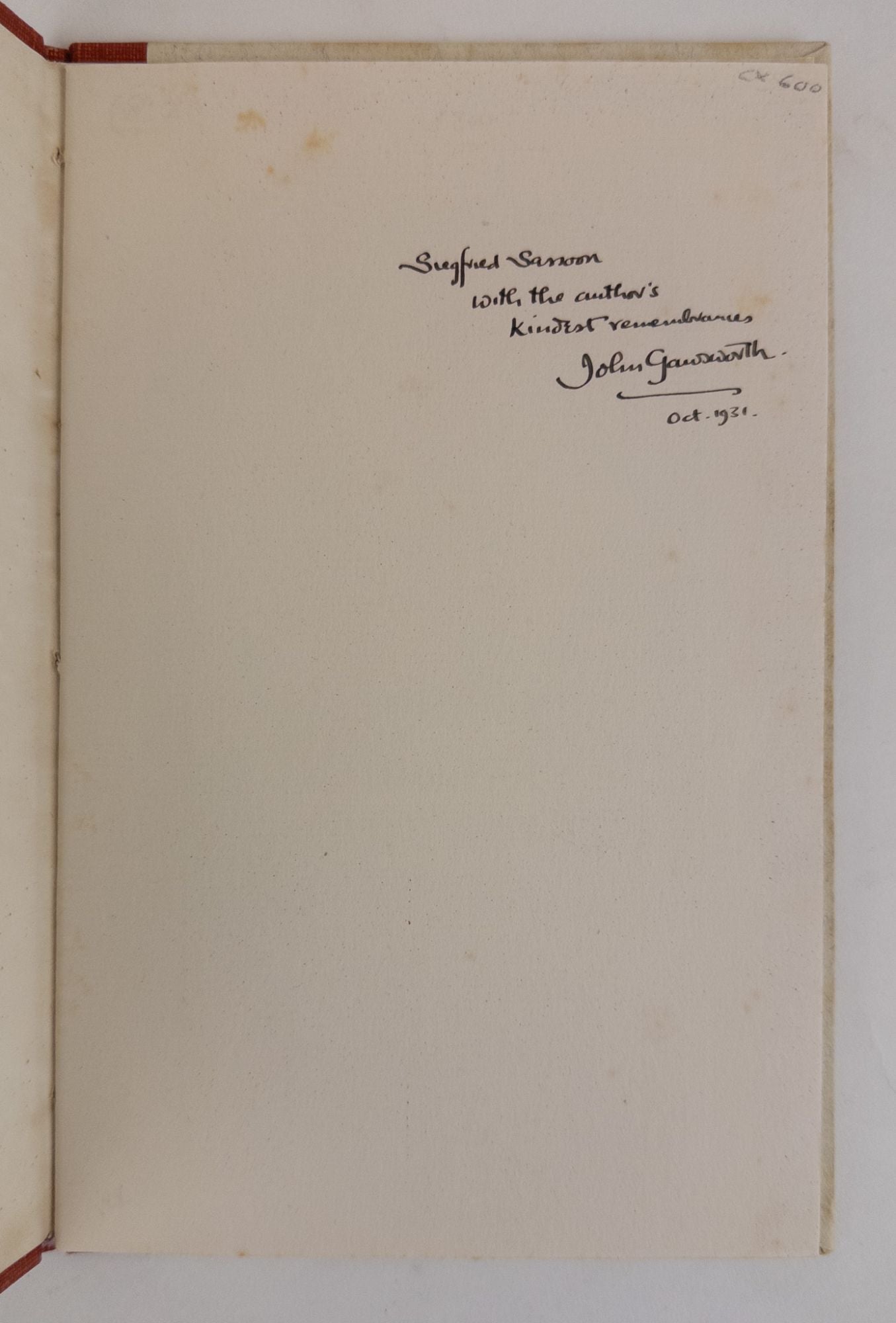 Product Image for ABOVE THE RIVER [Inscribed to Siegfried Sassoon]