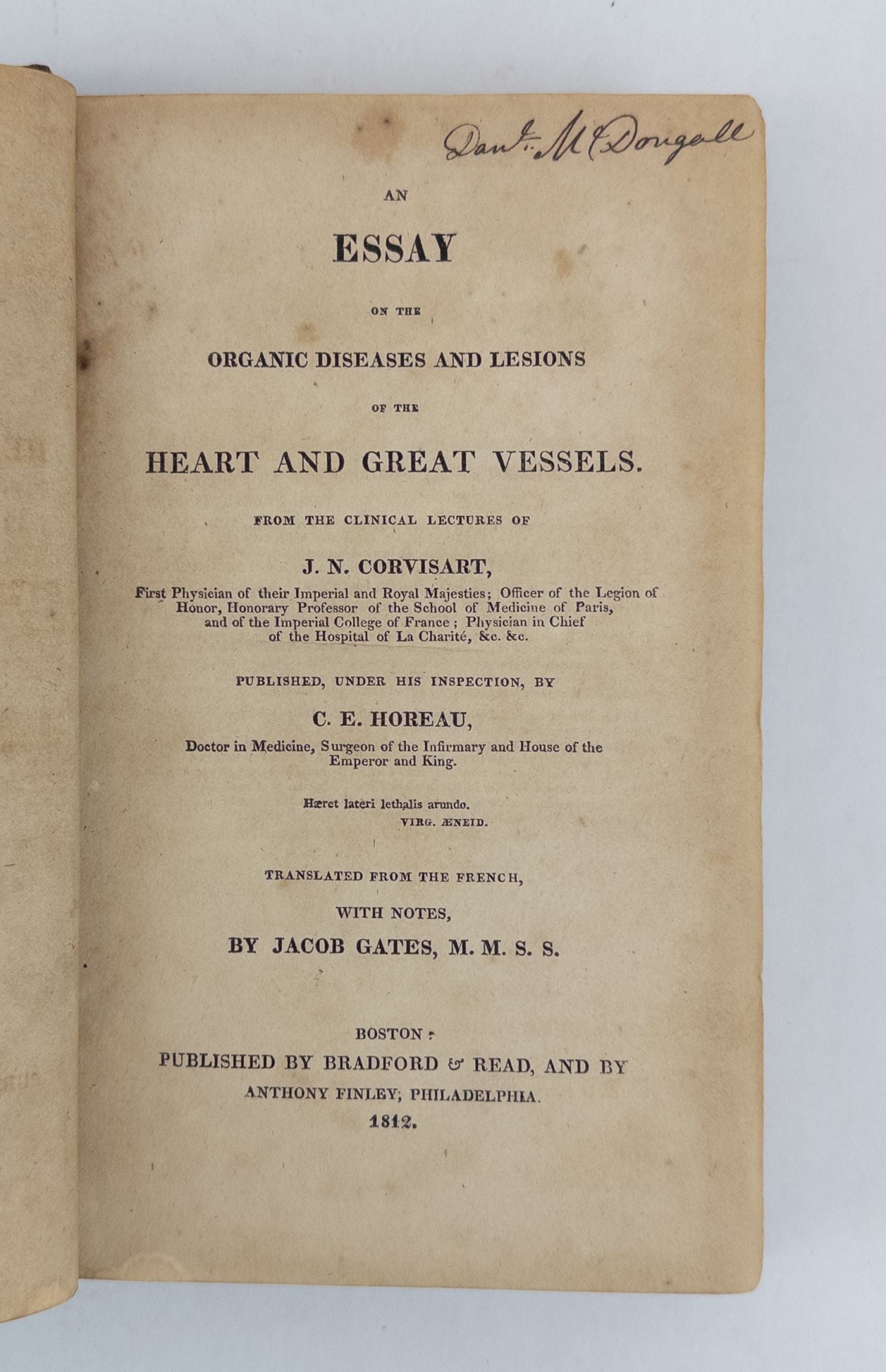 Product Image for AN ESSAY ON THE ORGANIC DISEASES AND LESIONS OF THE HEART AND GREAT VESSELS FROM THE CLINICAL LECTURES OF J. N. CORVISART