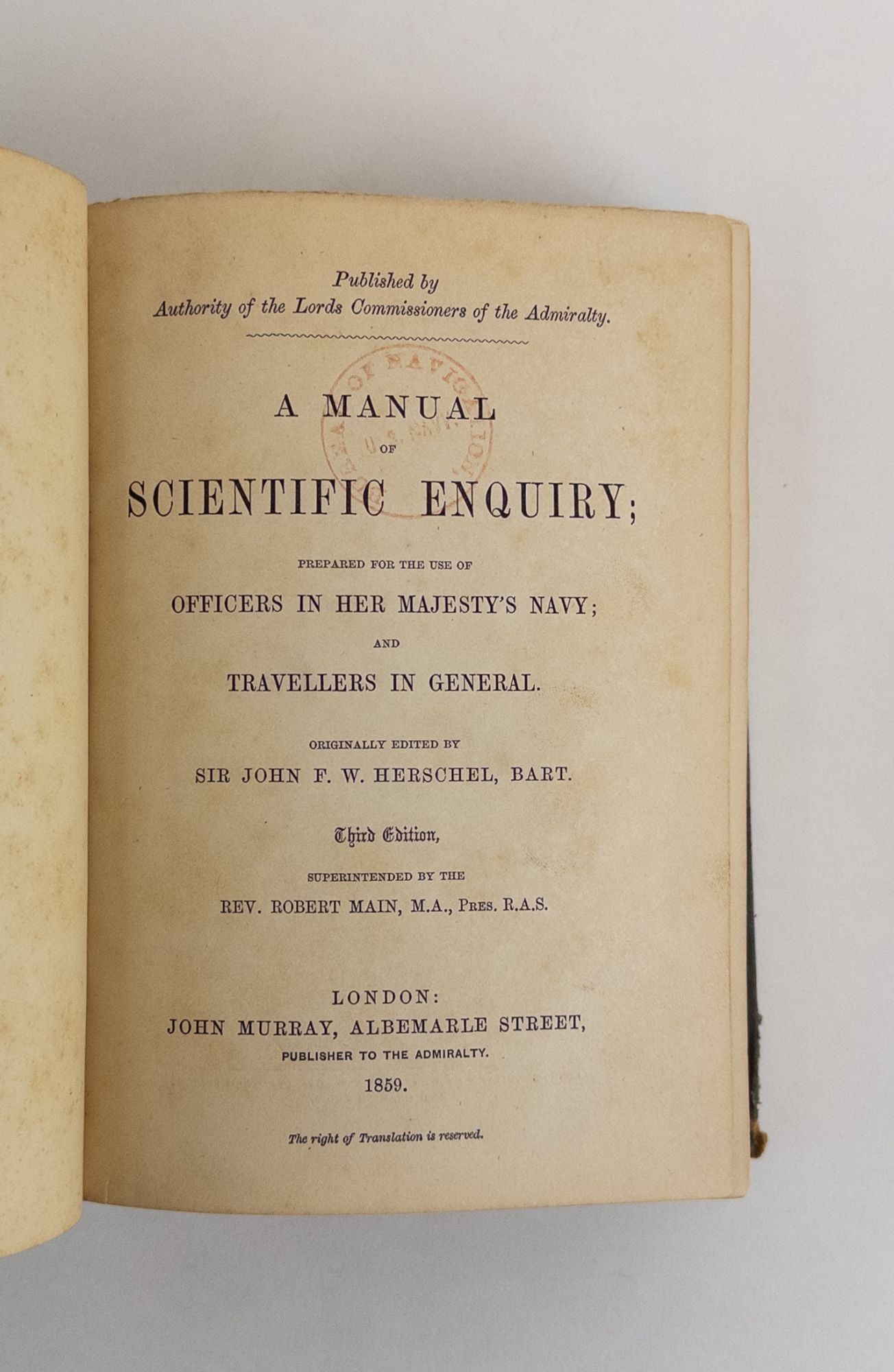 Product Image for A MANUAL OF SCIENTIFIC ENQUIRY; PREPARED FOR THE USE OF OFFICERS IN HER MAJESTY'S NAVY; AND TRAVELERS IN GENERAL