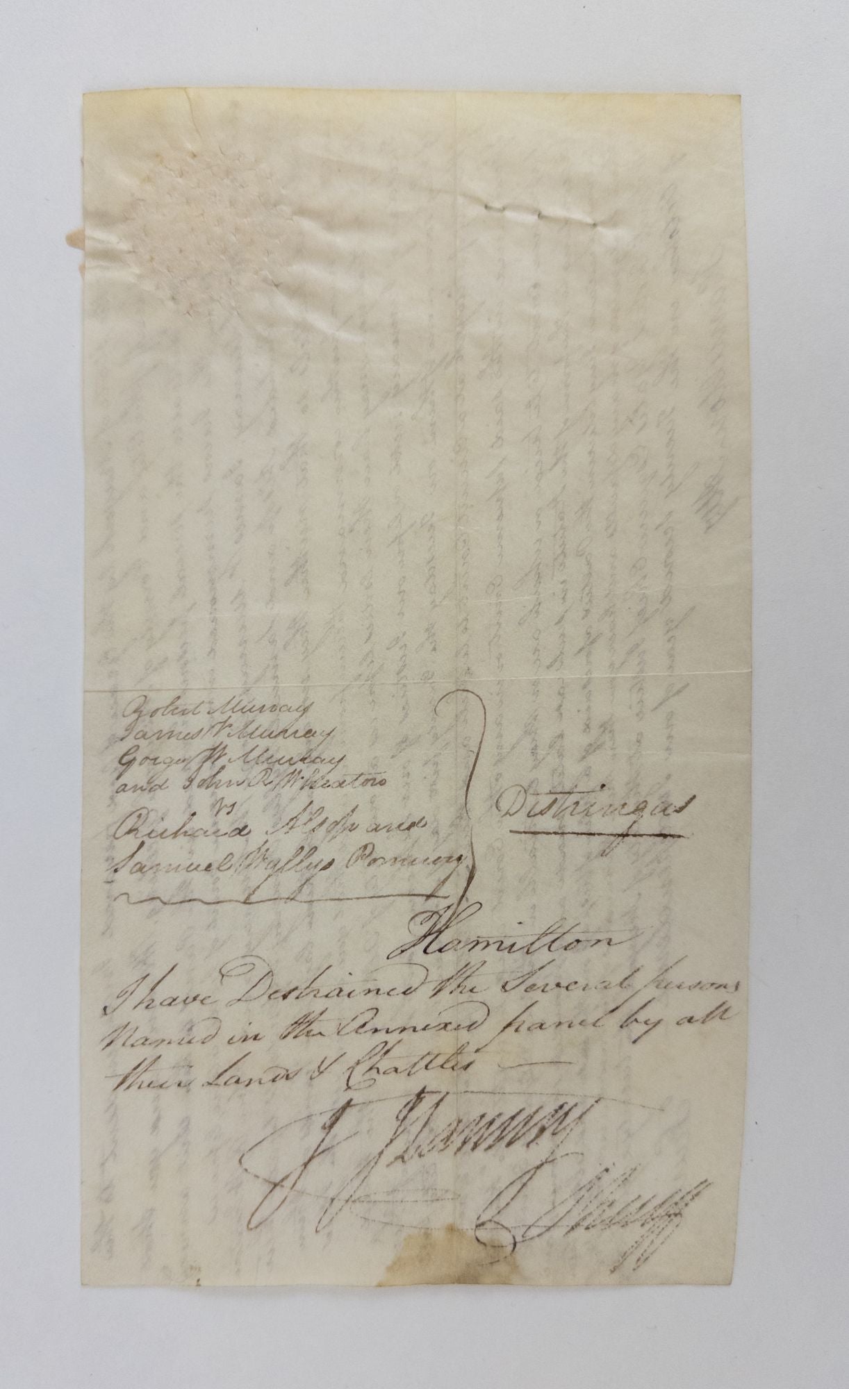 Product Image for COURT DOCUMENT FROM THE LAW PRACTICE OF ALEXANDER HAMILTON (1798)