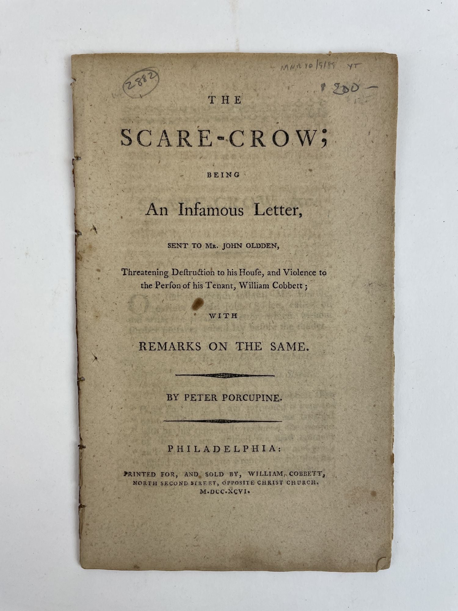 Product Image for WILLIAM COBBETT: ANS AND PAMPHLET COLLECTION