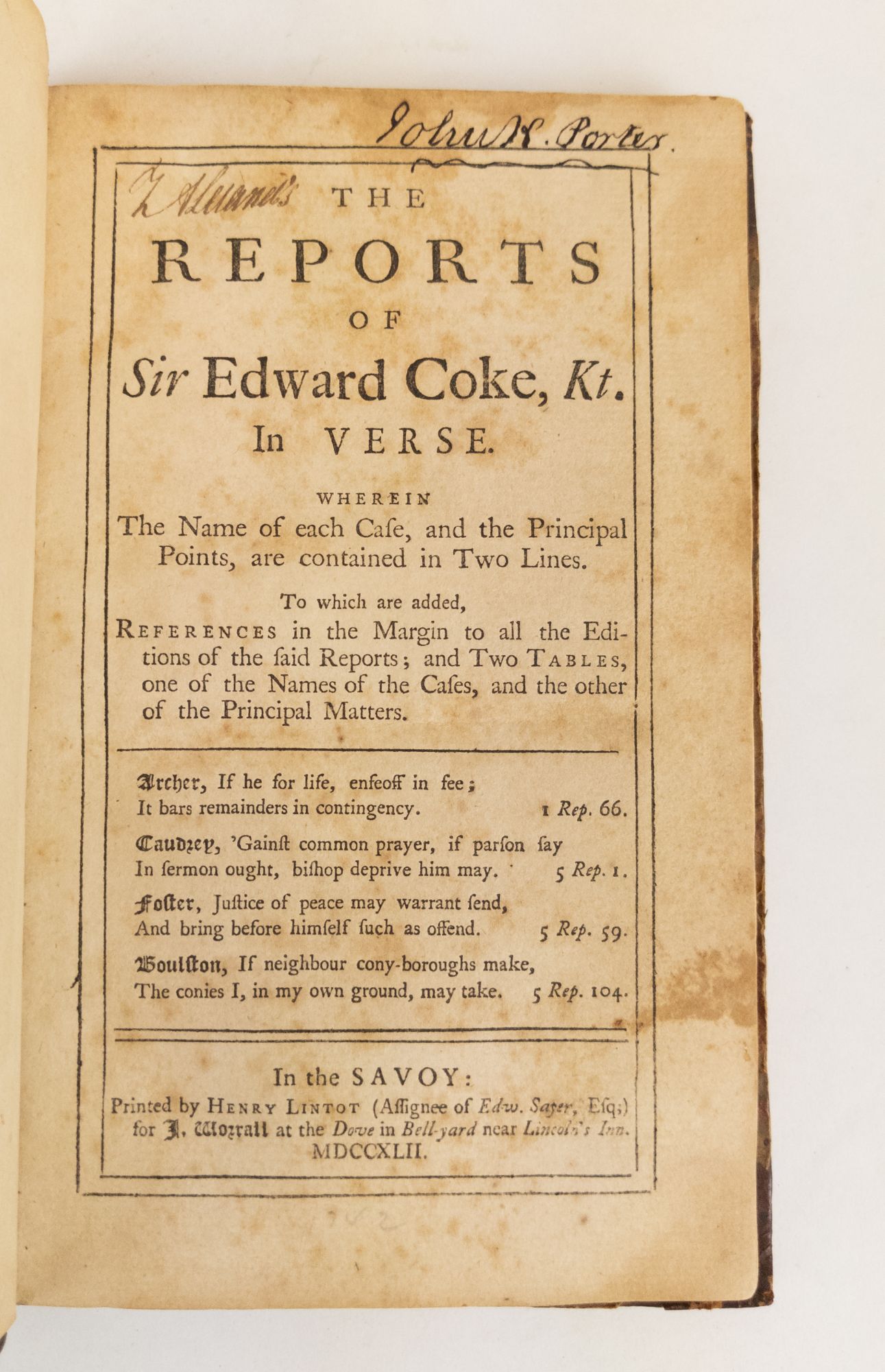 Product Image for The Reports of Sir Edward Coke, Kt. In Verse