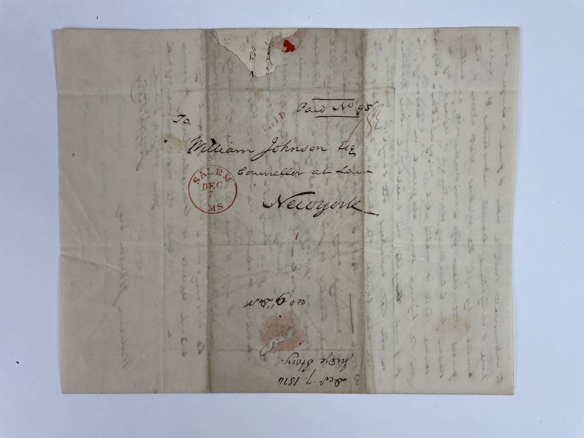 Product Image for JOSEPH STORY | AUTOGRAPH LETTER TO WILLIAM JOHNSON (1824)