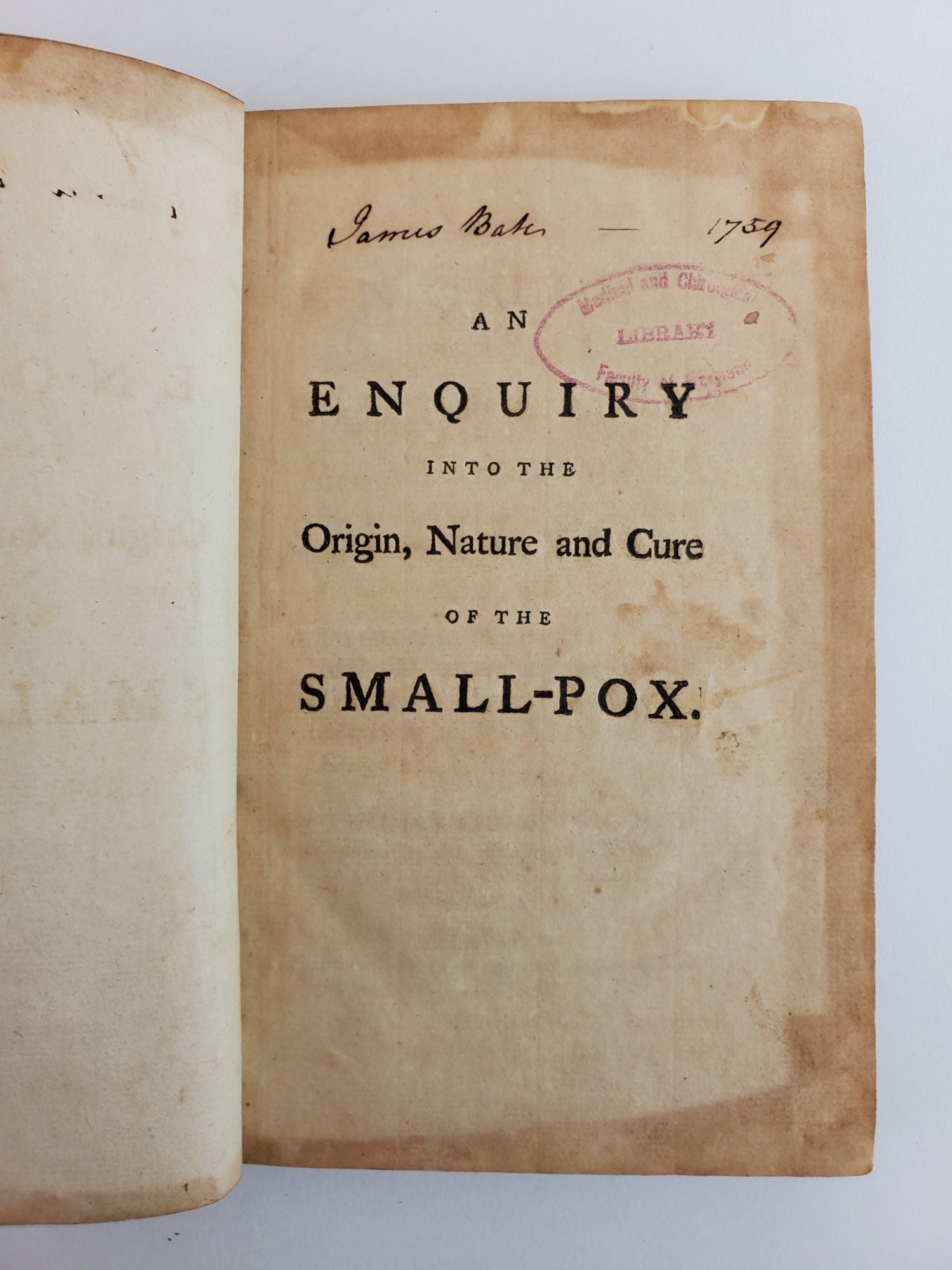 Product Image for AN ENQUIRY INTO THE ORIGIN, NATURE AND CURE OF THE SMALL-POX. TO WHICH IS ADDED, A PREFATORY ADDRESS TO DR. MEAD, CONCERNING THE PRESENT DISCIPLINE IN THE GENERAL ADMINISTRATION OF PHYSIC IN THIS KINGDOM