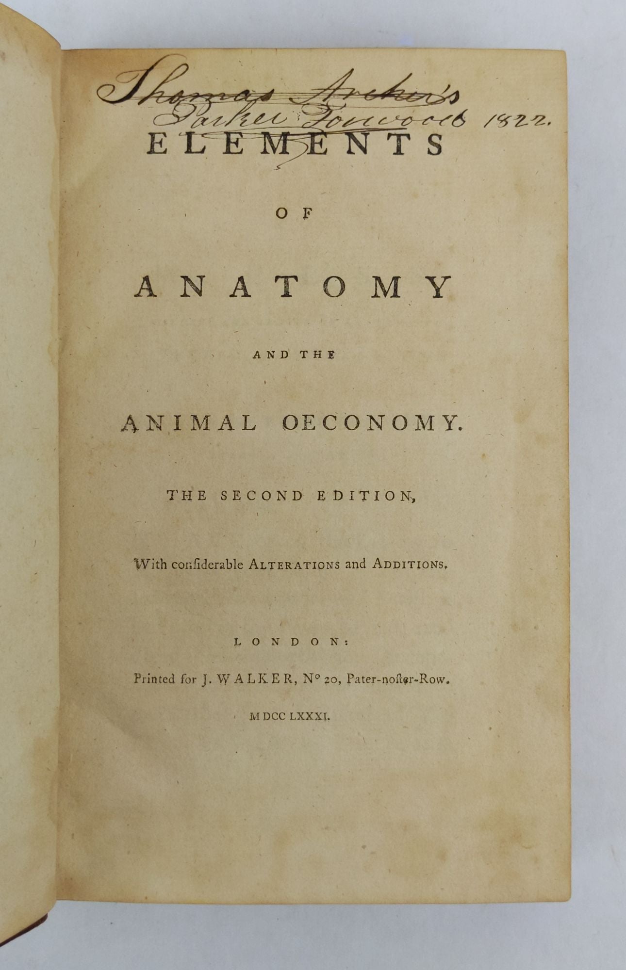 Product Image for ELEMENTS OF ANATOMY AND THE ANIMAL OECONOMY
