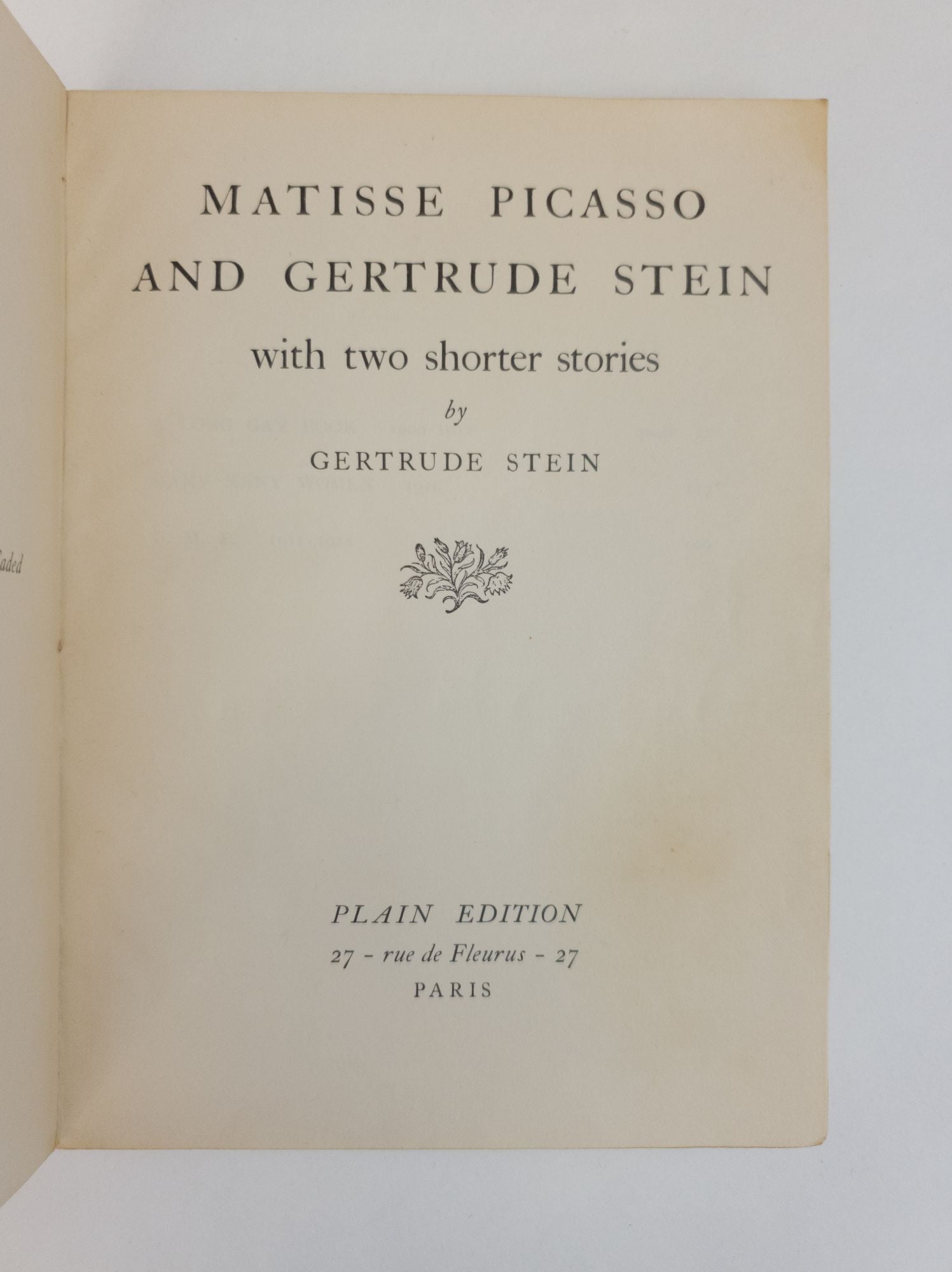 Product Image for MATISSE PICASSO AND GERTRUDE STEIN WITH TWO SHORTER STORIES