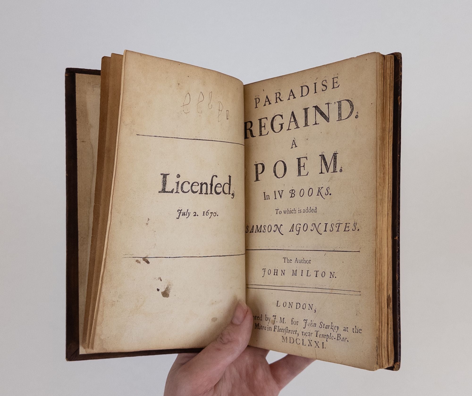 Product Image for PARADISE REGAIN'D. A POEM IN IV BOOKS. TO WHICH IS ADDED SAMSON AGONISTES