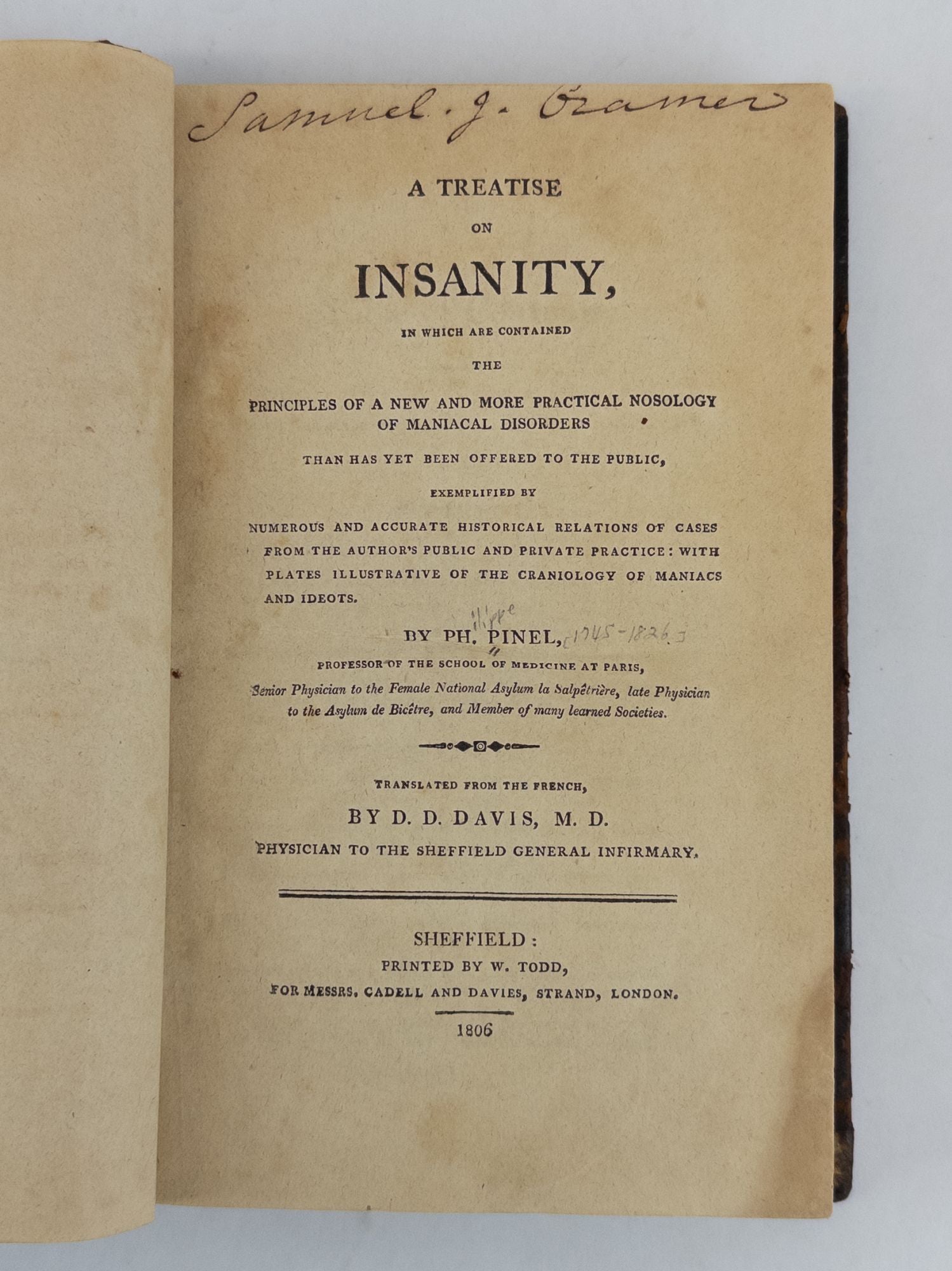 Product Image for A TREATISE ON INSANITY, IN WHICH ARE CONTAINED THE PRINCIPLES OF A NEW AND MORE PRACTICAL NOSOLOGY OF MANIACAL DISORDERS THAN HAS YET BEEN OFFERED TO THE PUBLIC, EXEMPLIFIED BY NUMEROUS AND ACCURATE HISTORICAL RELATIONS OF CASES FROM THE AUTHOR'S PUBLIC A