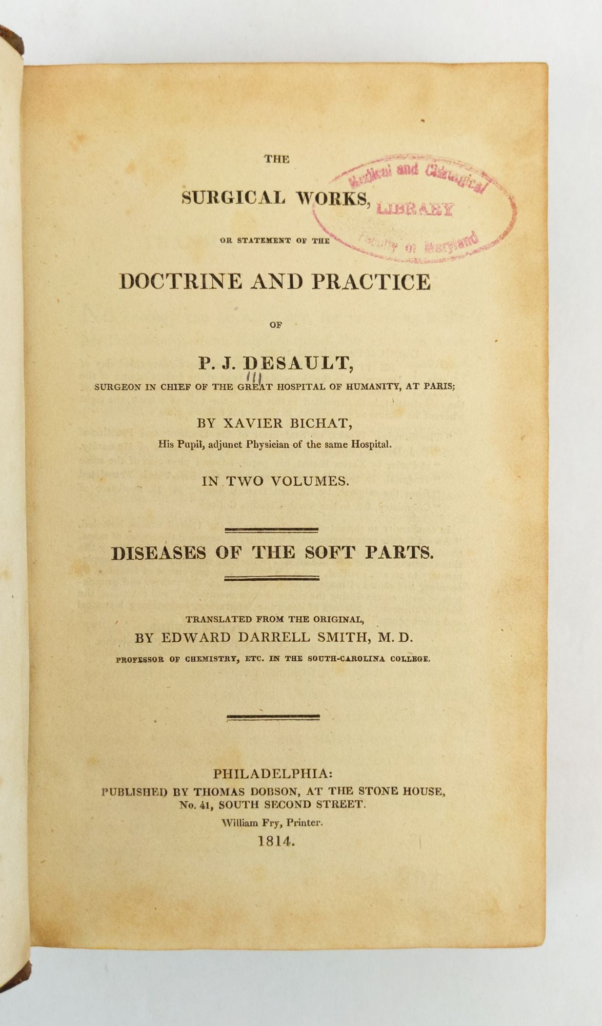 Product Image for THE SURGICAL WORKS, OR STATEMENT OF THE DOCTRINE AND PRACTICE OF P. J. DESAULT. [Two Volumes]