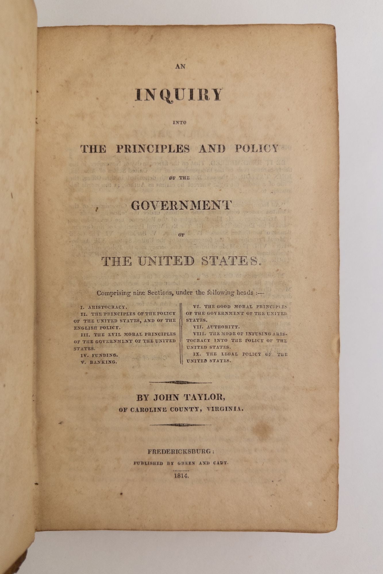 Product Image for AN INQUIRY INTO THE PRINCIPLES AND POLICY OF THE GOVERNMENT OF THE UNITED STATES