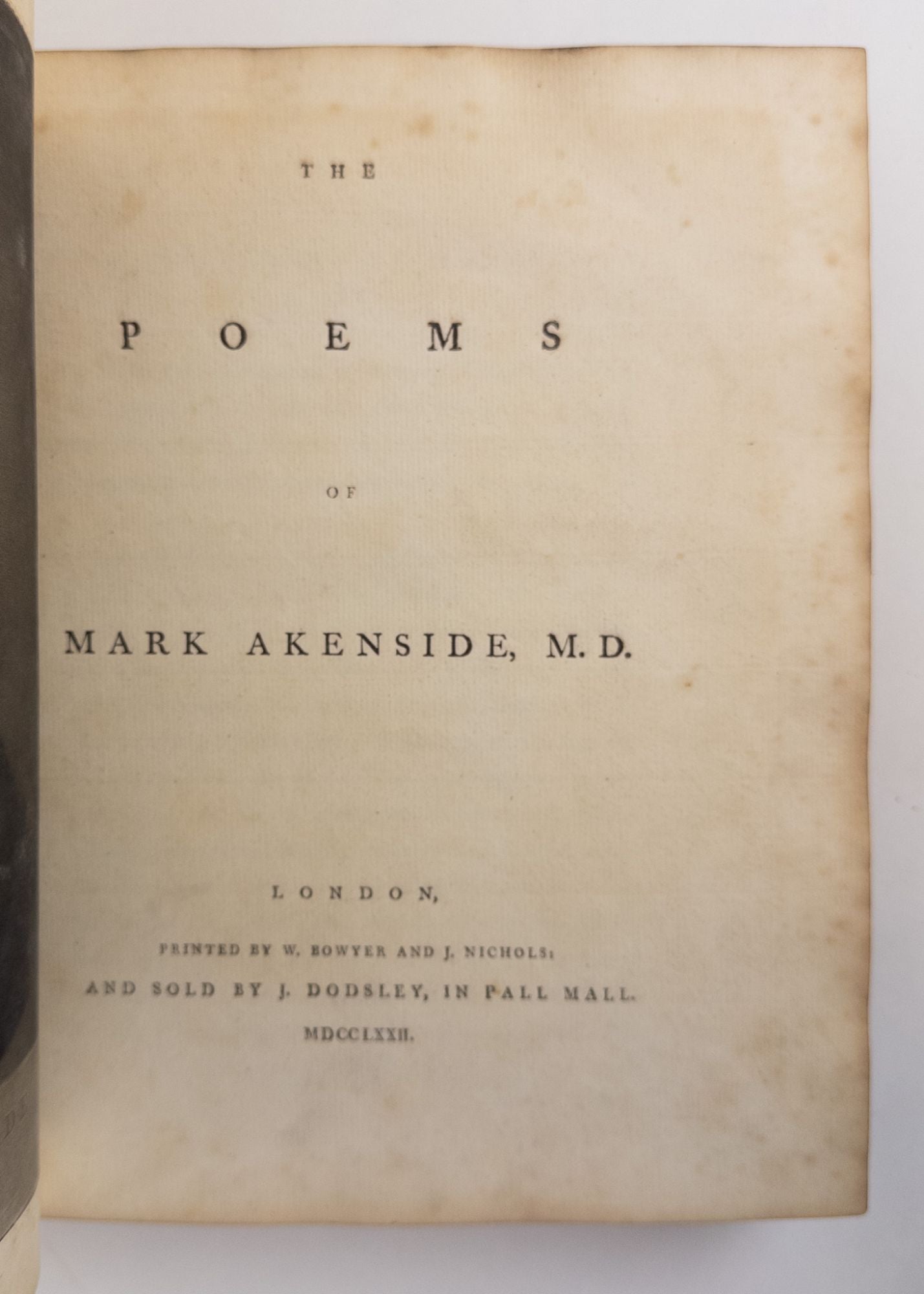 Product Image for THE POEMS OF MARK AKENSIDE, M.D.