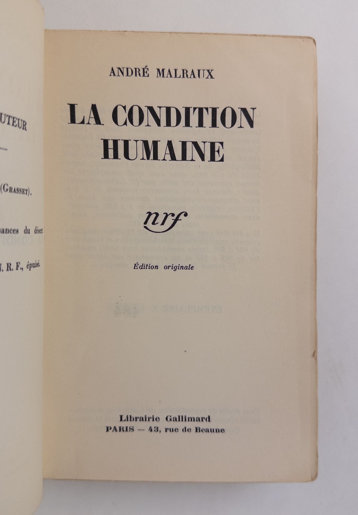 Product Image for LA CONDITION HUMAINE
