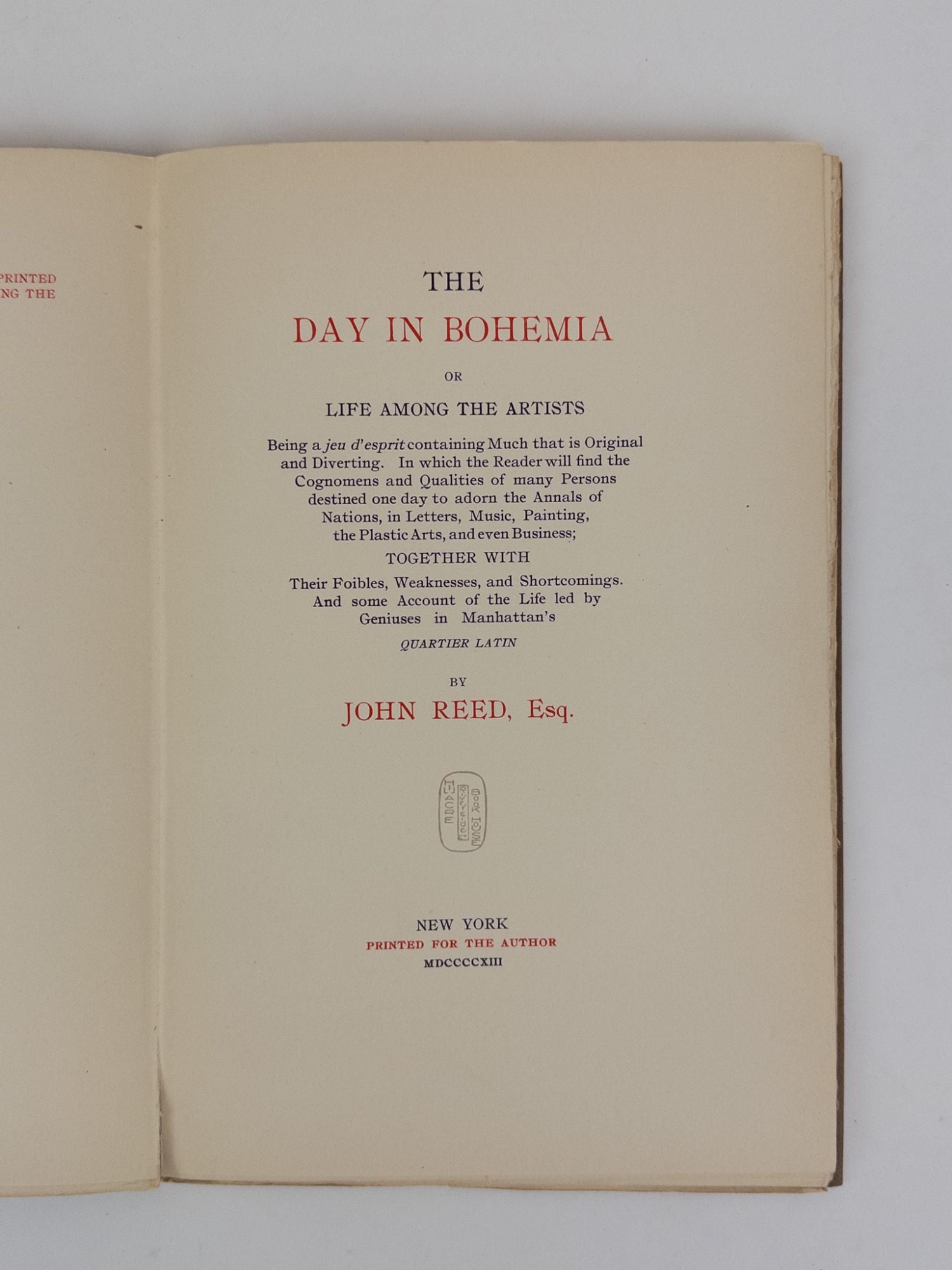 Product Image for THE DAY IN BOHEMIA: OR, LIFE AMONG THE ARTISTS