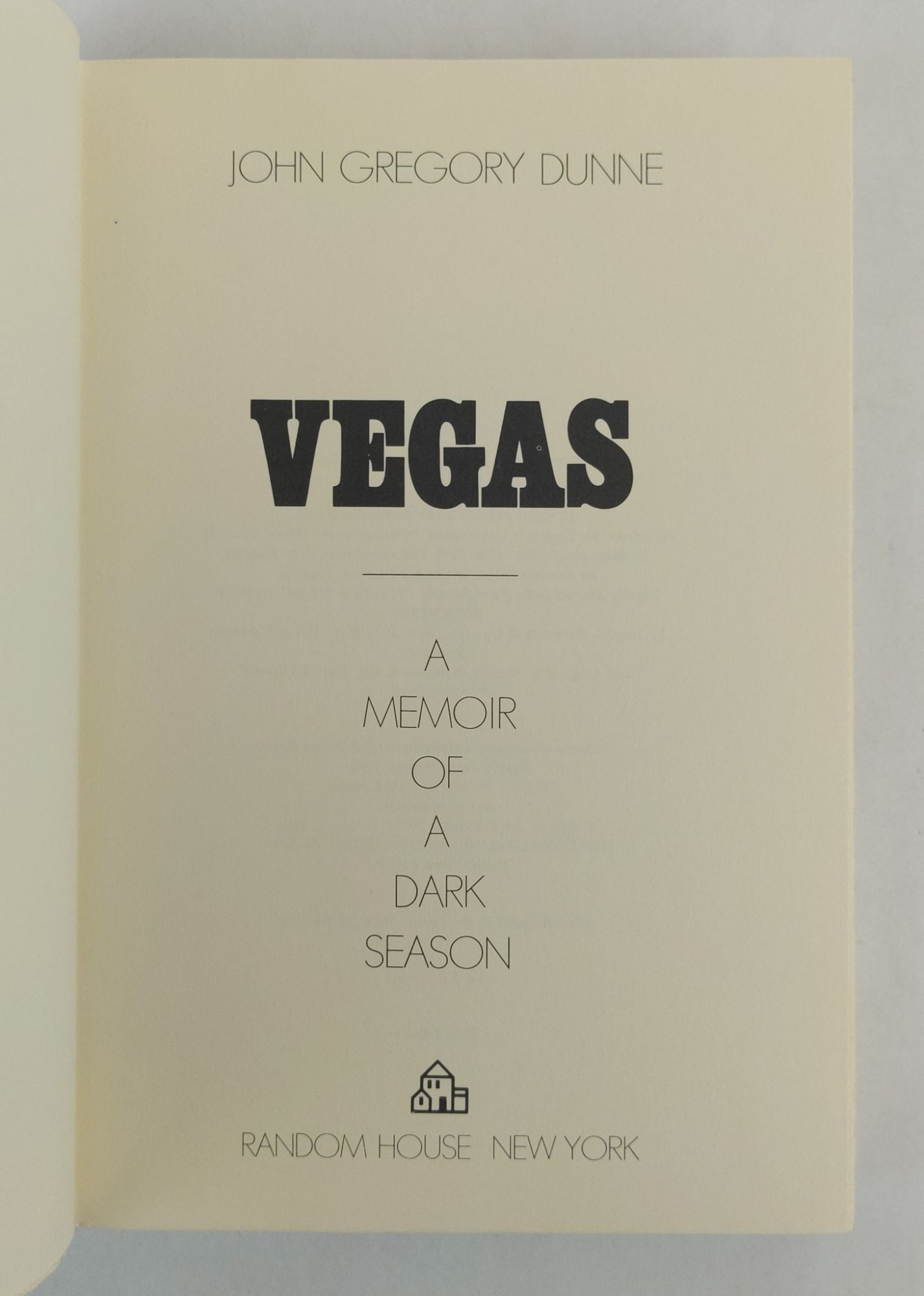 Product Image for VEGAS: A MEMOIR OF A DARK SEASON [signed]