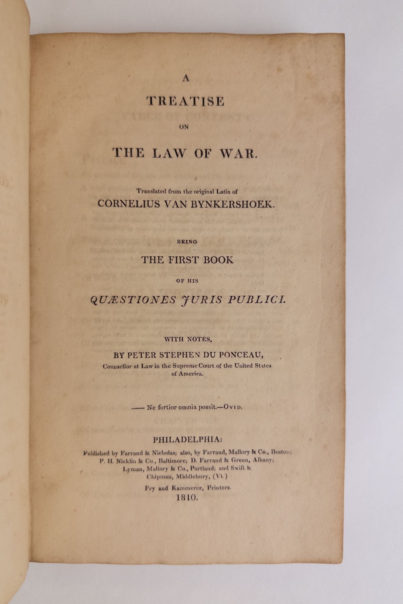 Product Image for A TREATISE ON THE LAW OF WAR, BEING THE FIRST BOOK OF HIS QUAESTIONES JURIS PUBLICI, WITH NOTES