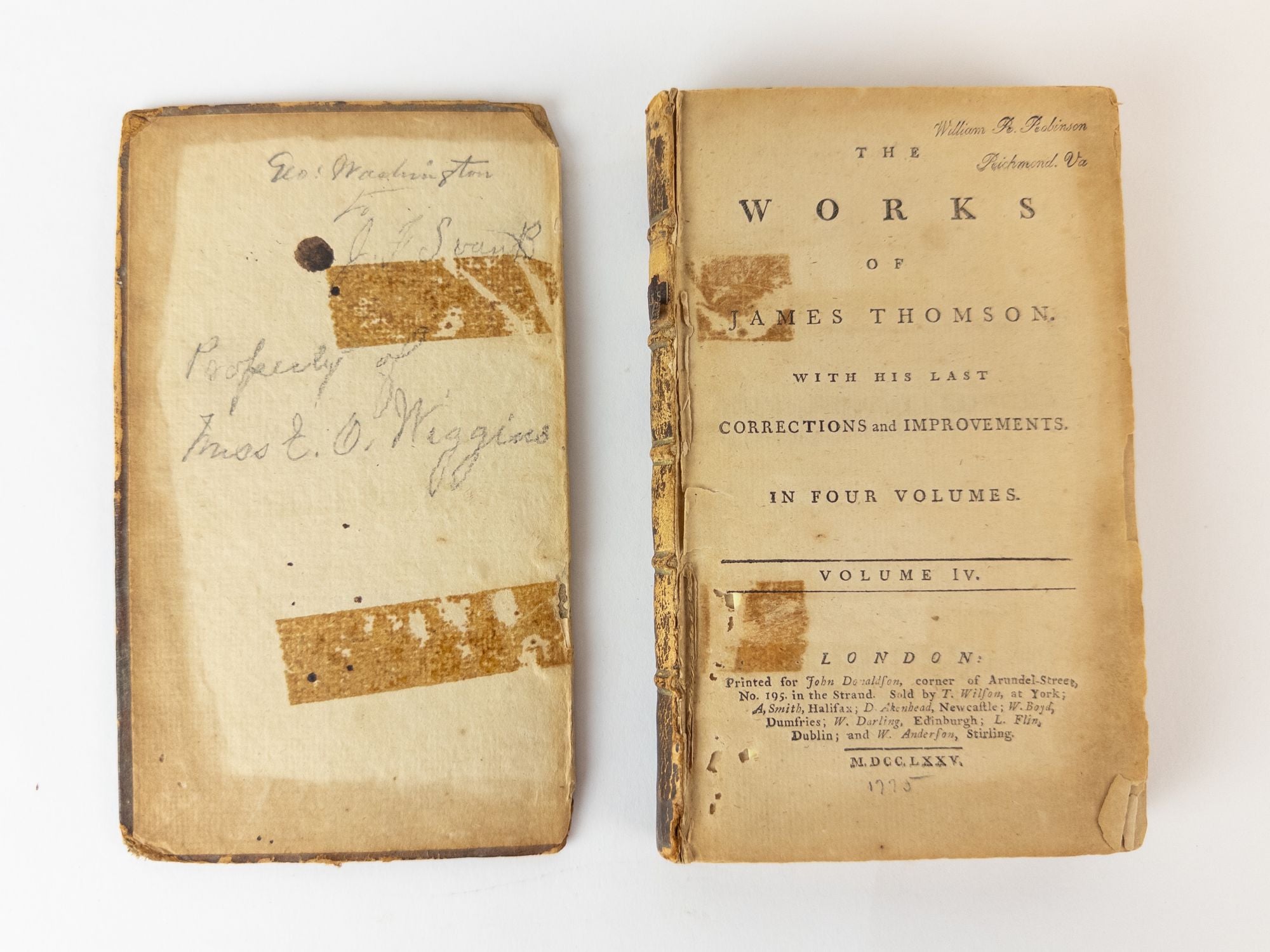 Product Image for THE WORKS OF JAMES THOMSON [Volume one only] [Mount Vernon copy]