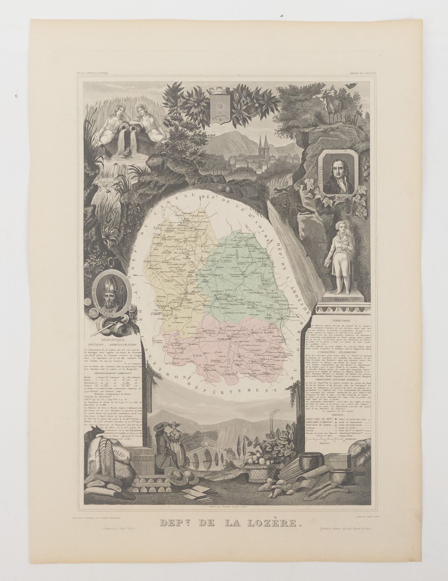 Product Image for Collection of 1600 maps from the ATLAS NATIONAL ILLUSTRE DES 86 DEPARTEMENTS ET DES POSSESSIONS DE LA FRANCE